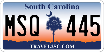 SC license plate MSQ445