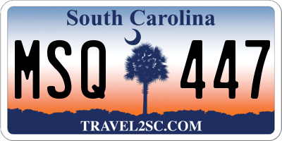 SC license plate MSQ447
