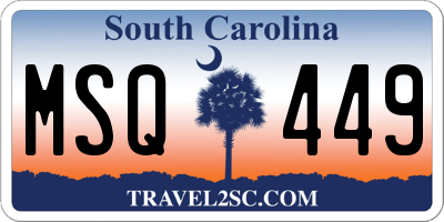 SC license plate MSQ449