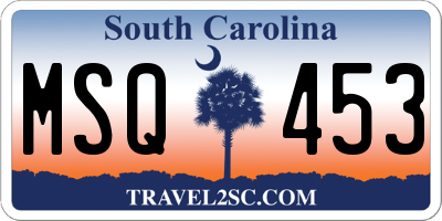 SC license plate MSQ453