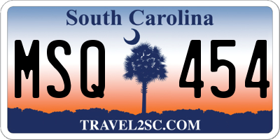 SC license plate MSQ454