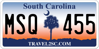 SC license plate MSQ455