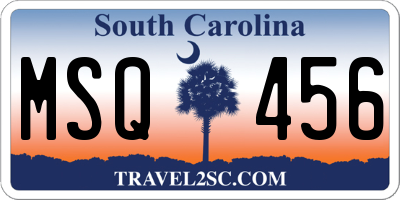 SC license plate MSQ456