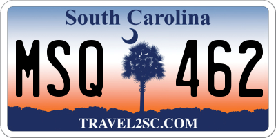 SC license plate MSQ462
