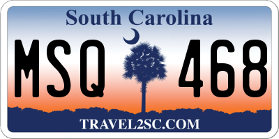 SC license plate MSQ468