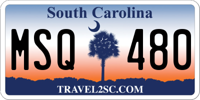 SC license plate MSQ480