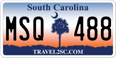 SC license plate MSQ488