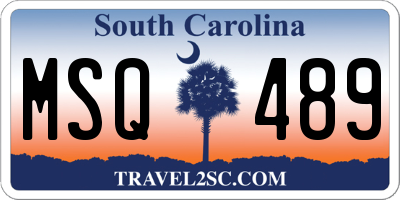 SC license plate MSQ489