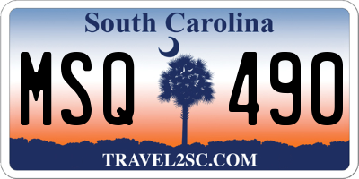SC license plate MSQ490