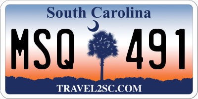 SC license plate MSQ491