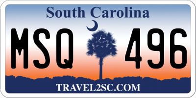 SC license plate MSQ496
