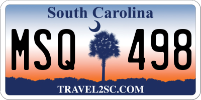 SC license plate MSQ498
