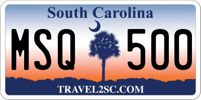 SC license plate MSQ500