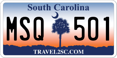 SC license plate MSQ501