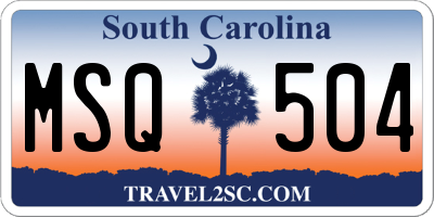 SC license plate MSQ504