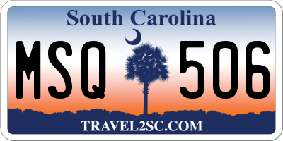 SC license plate MSQ506