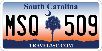 SC license plate MSQ509