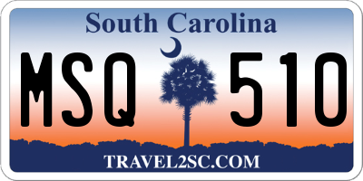 SC license plate MSQ510