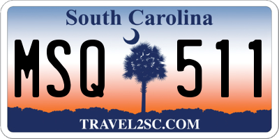 SC license plate MSQ511
