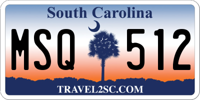 SC license plate MSQ512