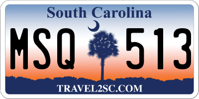 SC license plate MSQ513