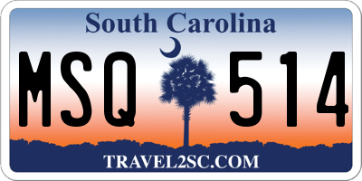 SC license plate MSQ514