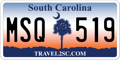 SC license plate MSQ519