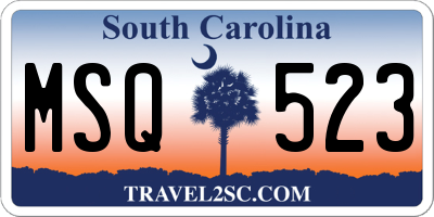 SC license plate MSQ523