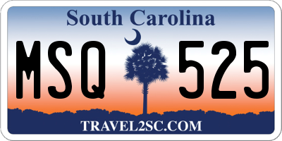 SC license plate MSQ525