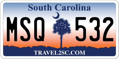 SC license plate MSQ532