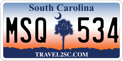 SC license plate MSQ534