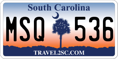 SC license plate MSQ536