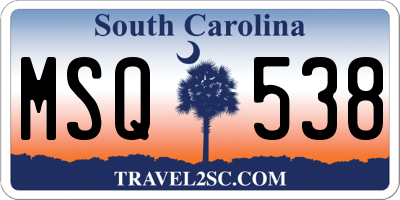 SC license plate MSQ538