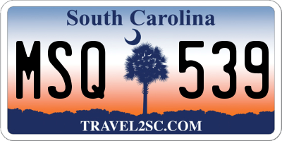 SC license plate MSQ539
