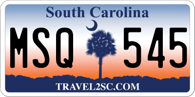 SC license plate MSQ545