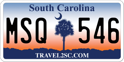SC license plate MSQ546