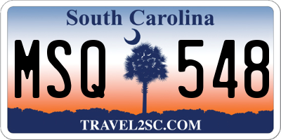 SC license plate MSQ548