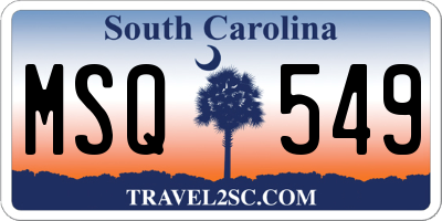 SC license plate MSQ549