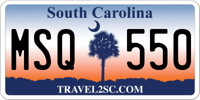 SC license plate MSQ550