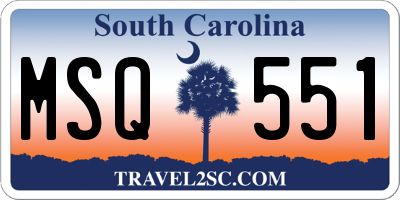 SC license plate MSQ551