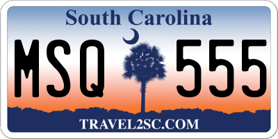 SC license plate MSQ555