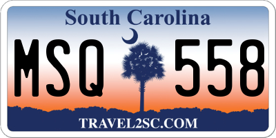 SC license plate MSQ558