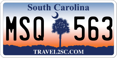 SC license plate MSQ563