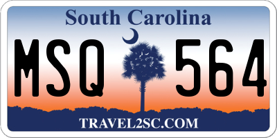 SC license plate MSQ564