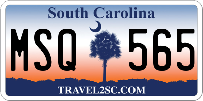 SC license plate MSQ565