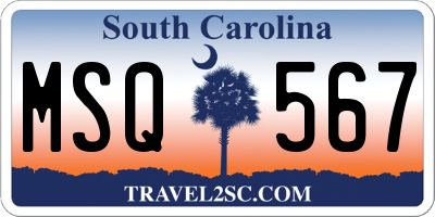 SC license plate MSQ567