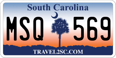 SC license plate MSQ569