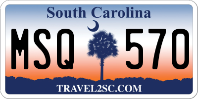 SC license plate MSQ570