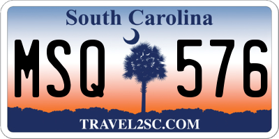SC license plate MSQ576