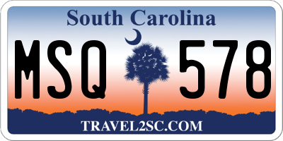 SC license plate MSQ578